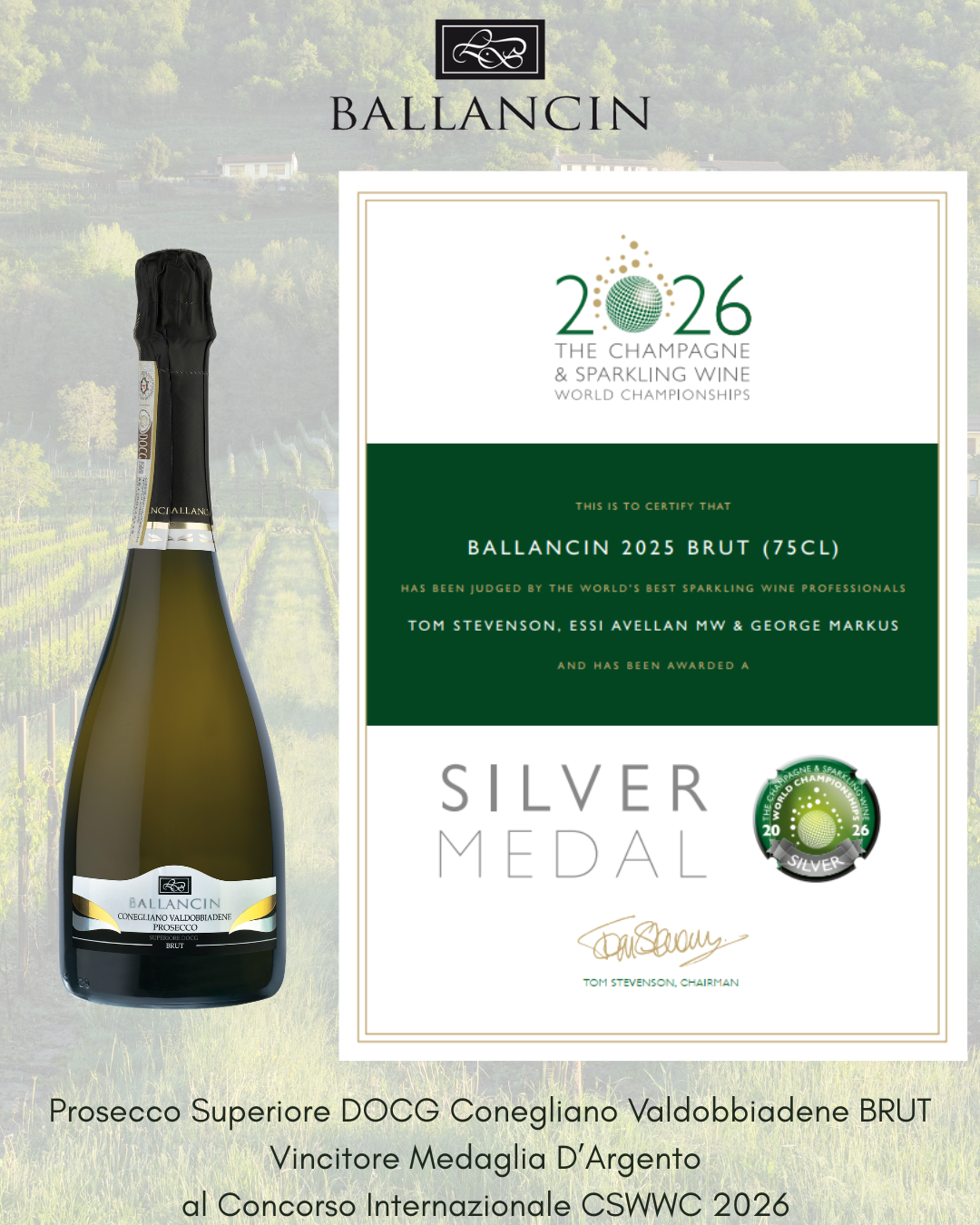 SILBERMEDAILLE - CHAMPAGNE & SPARKLING WINE WORLD CHAMPIONSHIPS 2026